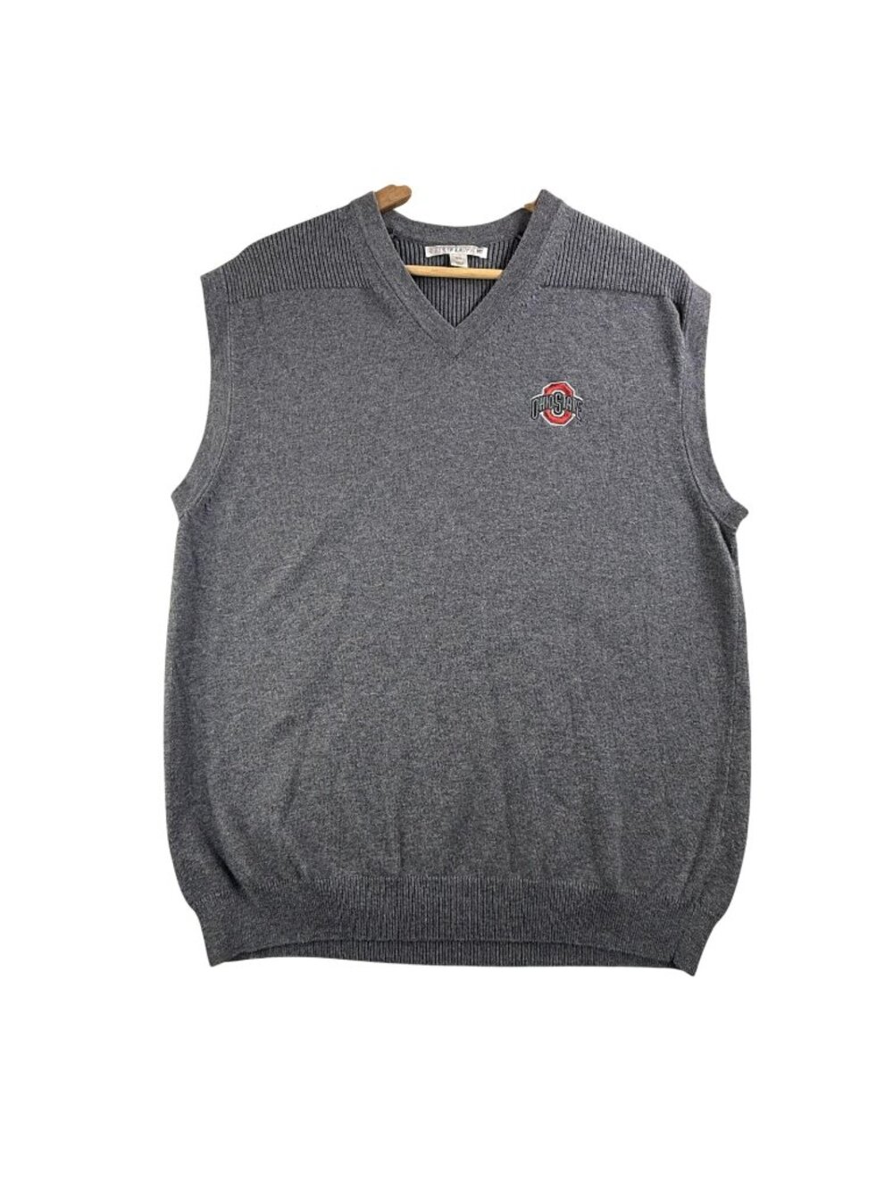 Ohio State Buckeyes Sweater Vest Men Medium Gray NCAA Golf Cutter & Buck V Neck